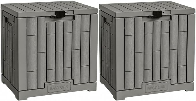 EAST OAK Outdoor Storage Box, 31 Gallon 2 Pack Deck Box Indoor and Outdoor Use by EASTOAK