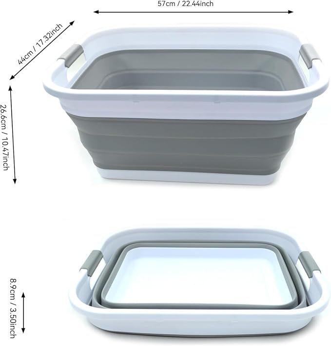 SAMMART 41L Collapsible Plastic Laundry Basket-Foldable Pop Up Storage - Image 5