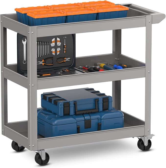 Goplus 3-Layer Service Utility Cart, Heavy Duty Unity Cart by Goplus