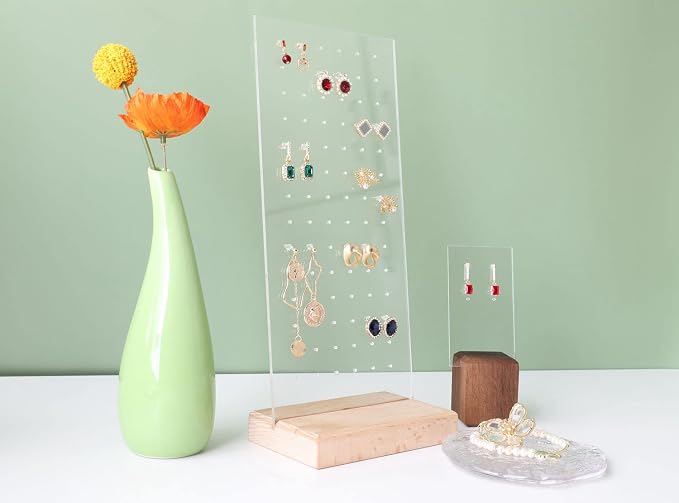 GemeShou Beech earring display for selling jewelry, wooden earring holder for - Image 8