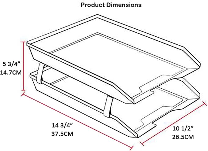 Acrimet Facility 2 Tier Letter Tray, Front Load, Letter Size/A4, Desktop File - Image 7
