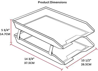 Acrimet Facility 2 Tier Letter Tray, Front Load, Letter Size/A4, Desktop File - Image 6