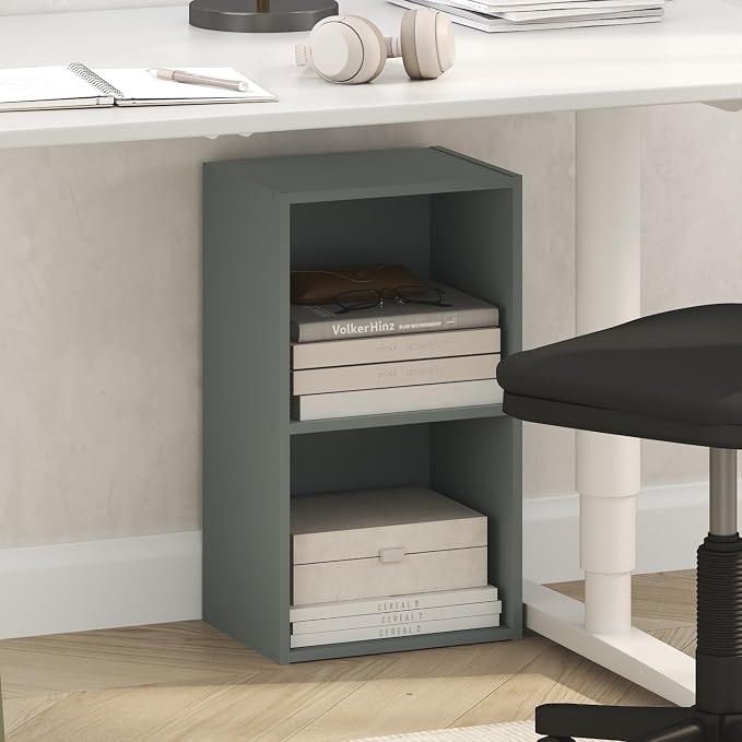 Furinno PASIR Book Shelf, 2-Tier Modern Bookshelf, Open Shelves Bookcase 9 x 12 by Furinno-FitsYourSpaceFitsYourBudget