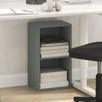 Furinno PASIR Book Shelf, 2-Tier Modern Bookshelf, Open Shelves Bookcase 9 x 12 by Furinno-FitsYourSpaceFitsYourBudget