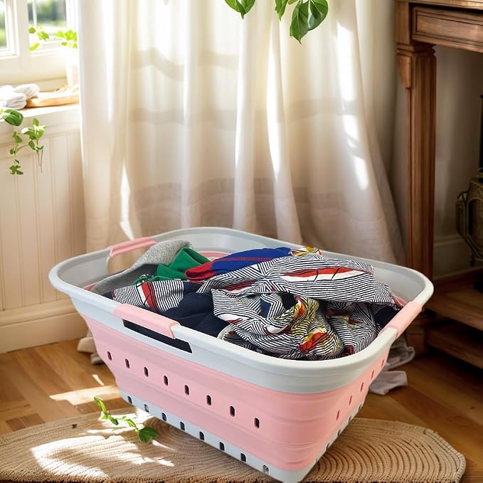 SAMMART 42L Collapsible Plastic Laundry Basket - Image 2