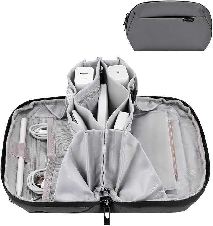 Electronics Cord Organizer Travel Case, Charger Pouch, Tech Accessories by DDgro