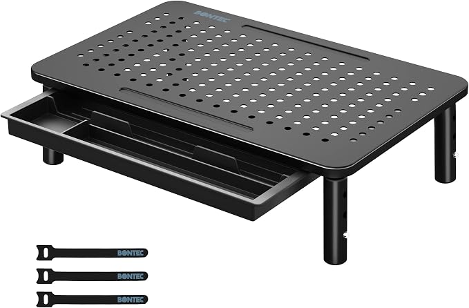 BONTEC 1 Pack Adjustable Monitor Stand Riser by BONTEC