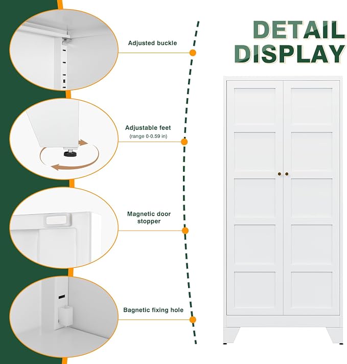 Letaya 72" H Metal Storage Cabinet - Image 4