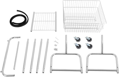 Heavy Duty Steel Wire Laundry Cart, Laundry Basket - Image 5