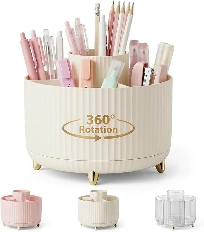 360 Degree Rotating Desktop Organizer, Makeup Brushes, Desktop Stationery - Image 2