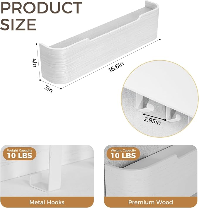Wall Coat Rack Floating Shelves Modern Coat Rack Wall Mount - Image 2