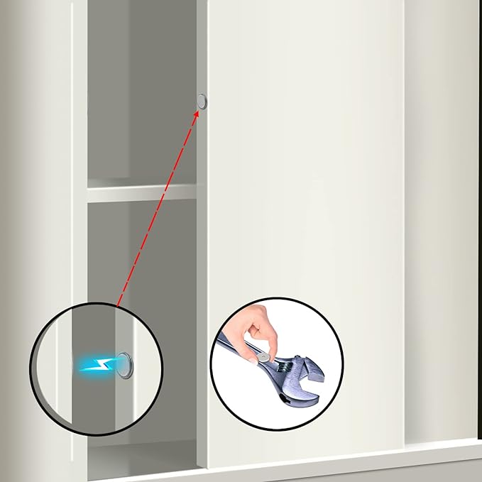 Mousike Magnetic Door Catch Ultra Thin Cabinet Magnets Stainless Steel Drawer - Image 4