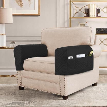 H.VERSAILTEX Armrest Covers for Sofa Water Resistant Couch Arm Covers Remote - Image 3