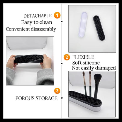 TANG SONG 2 PCS Silicone Make up Brush Holder Cosmetic Storage Box Desktop - Image 3