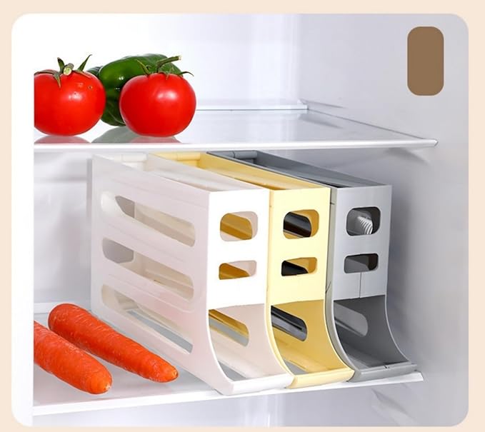 24 Eggs Egg Holder for Fridge, 4 Tiers Egg Container, Auto Rolling Egg - Image 8