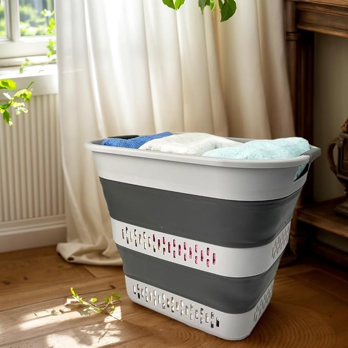 SAMMART 40L Collapsible Plastic Laundry Basket - Image 3