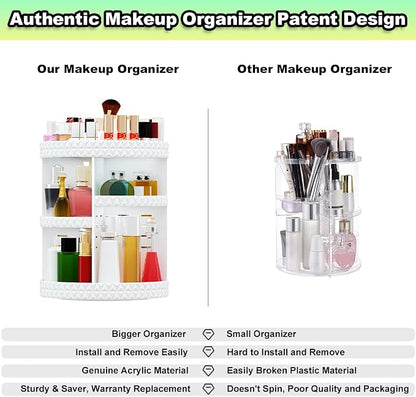 360 Rotating Makeup Organizer, DIY Adjustable Makeup Carousel Spinning Holder - Image 5
