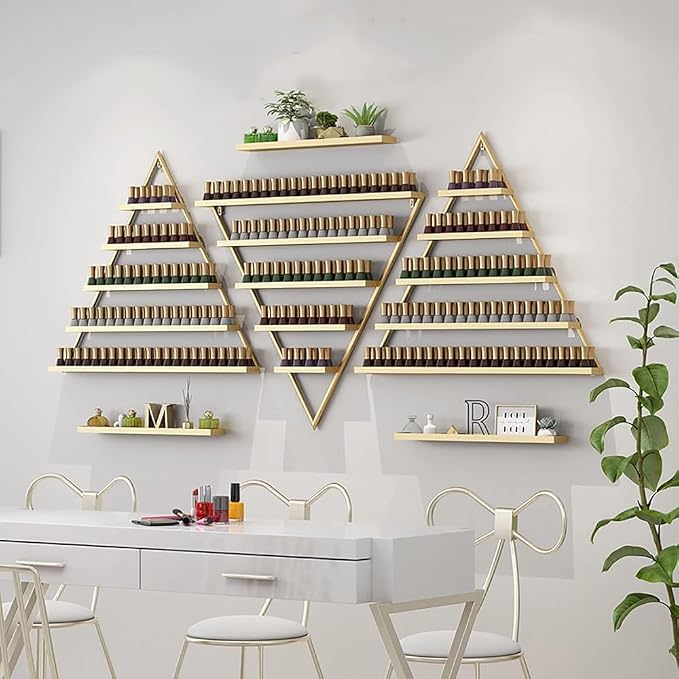 Wall Mounted Shelf Nail Polish Bottle Display Rack, Triangular Essential Oil - Image 5