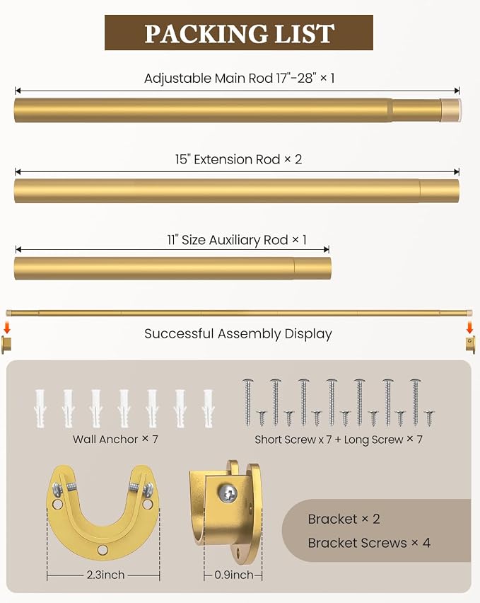 Heavy Duty Closet Rod, 17-69 IN Closet Rods - Image 7
