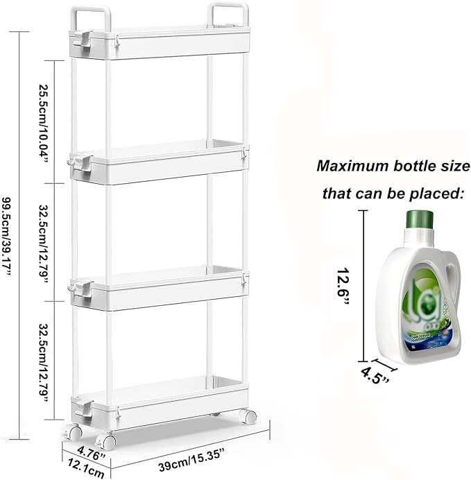 SOLEJAZZ Slim Rolling Storage Cart - Image 2