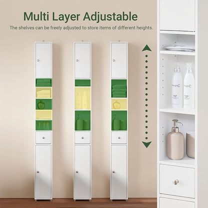 SoBuy Narrow Bathroom Storage Cabinet, 7.8 x 7.8 x 70.8 in, Slim Storage - Image 3