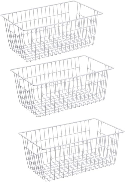 Slideep Farmhouse Metal Wire Basket, Fridge Freezer Storage Organizer Bins by WelcometotheSlideep