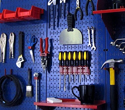 Wall Control Pegboard 32in x 16in Blue Metal Pegboard Tool Board Panel - Image 11