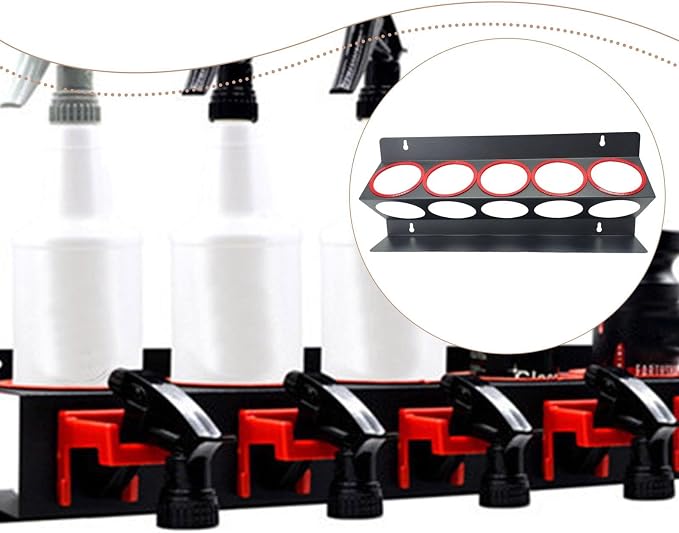 Bottle Storage Rack Spray Bottle Holder Watering Can Rack Iron Storage Shelf Car - Image 5