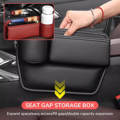 Car Leather Cup Holder Gap Bag, 2025 Upgrade Car Storage Box - Image 3