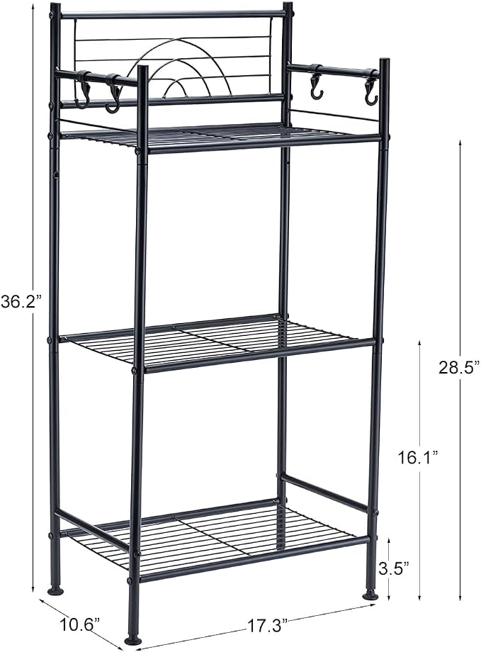 L&H UNICO 3-Tier Free Standing Wire Rack Durable Metal Shelving Storage Unit - Image 2