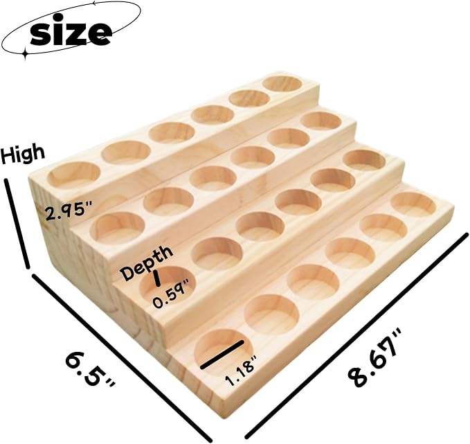 Essential Oil Display Stand 4 Tier Essential Oil Holder Solid Wood Essential - Image 2
