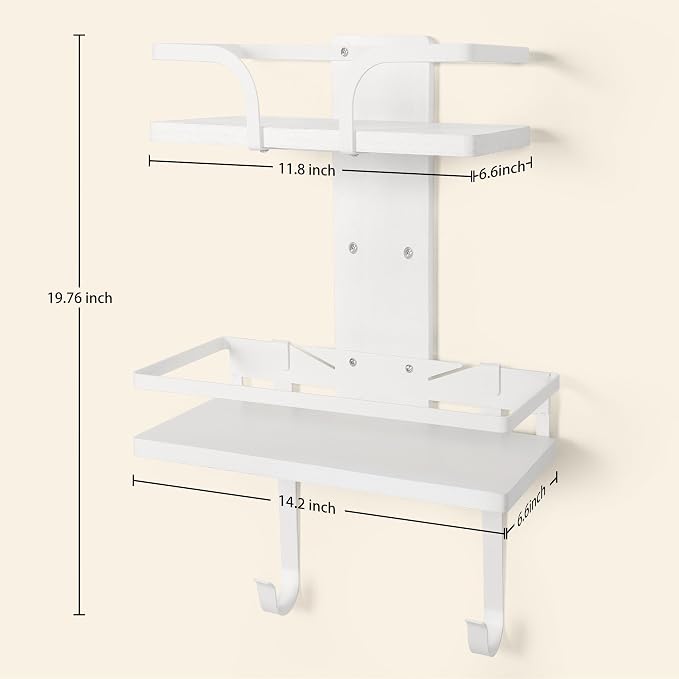 VINAEMO Ironing Board Hanger Wall Mount, 2-Layer Iron and Ironing Board Holder - Image 5