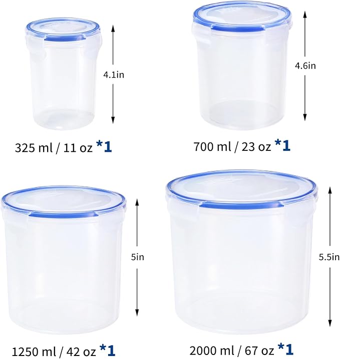 KIGI Food Storage Containers, Sugar & Pantry Dry Food, 8 Piece Set, 1.35Cup - Image 2
