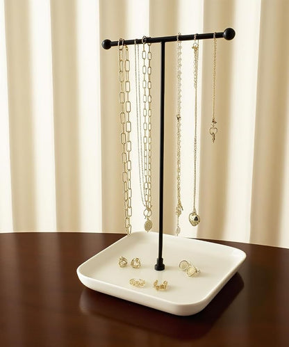 VROOMIUM Necklace Holder- Ceramic Base 1ft Height Jewelry Organizer Stand - Image 8