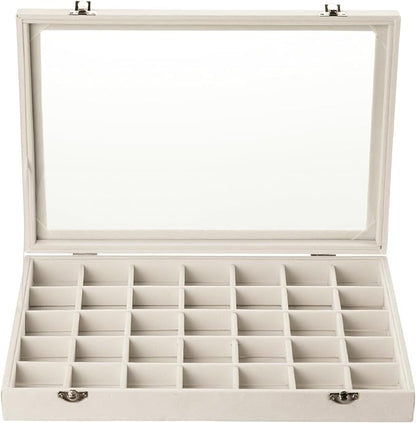 Frebeauty Velvet Jewelry Tray, 35 Grid Jewelry Organizer - Image 2
