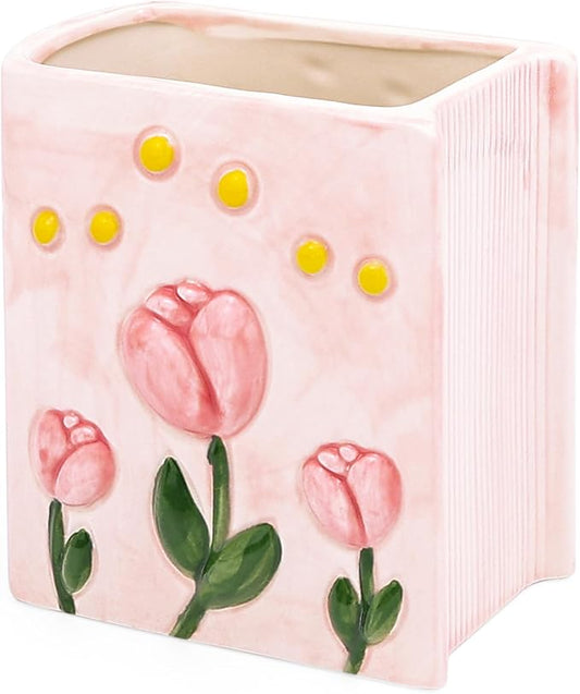 Book Vase Tulip Pencil Cup Pen Holder by Busnos