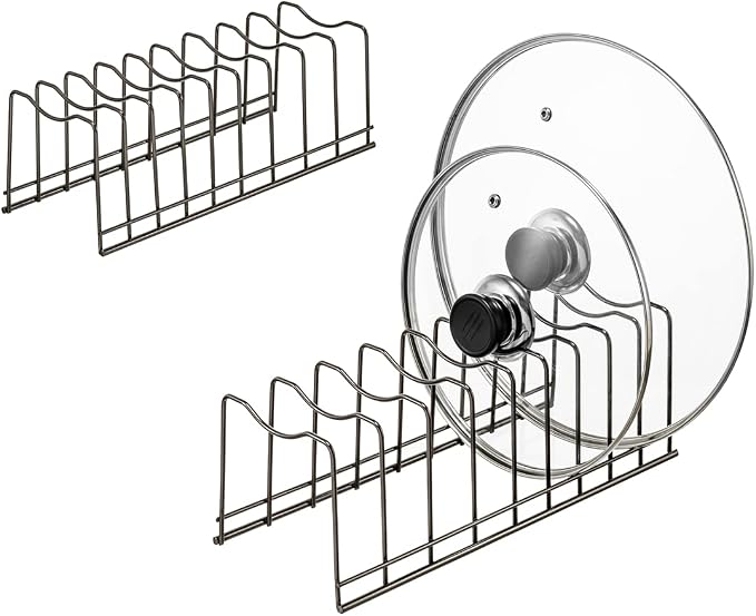 Pot Lid Organizer, Stainless Steel Pot Lid Storage Rack Holder, Cutting Board by lonpute
