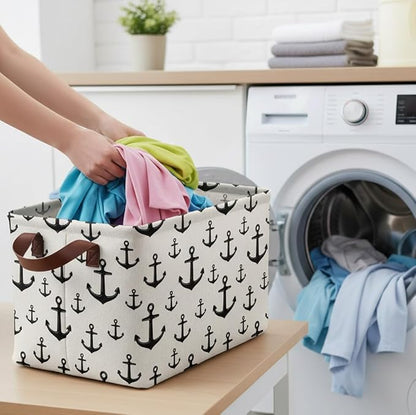Anchor Storage Basket Waterproof Canvas Toy Storage Bin Home Anchor Decor - Image 6