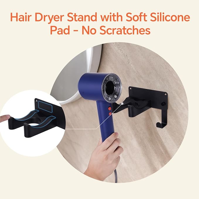 Dyson Hair Dryer Holder Wall Mounted, Hair Tool Organizer Self Adhesive - Image 4