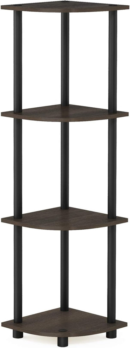 Furinno TURN-N-TUBE Corner Shelf, 4-Tier Corner Bookshelf, Display Storage - Image 7