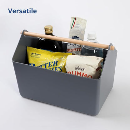 BLUE GINKGO Large Storage Basket – Plastic Caddy - Image 3