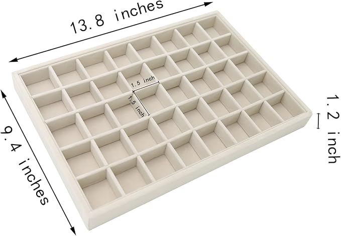 Stratalife 40 Grid Jewelry Organizer Tray, Stackable Drawer Earring Organizer - Image 6