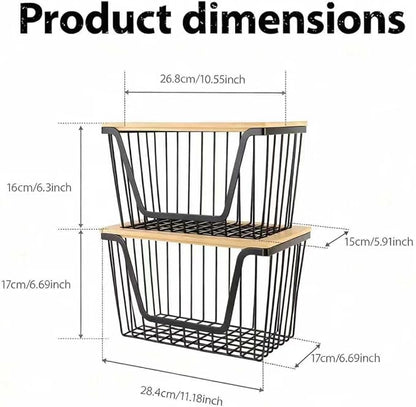 2 Pack Onion and Potato Storage Bins, Stackable Pantry Organizers Storage - Image 7