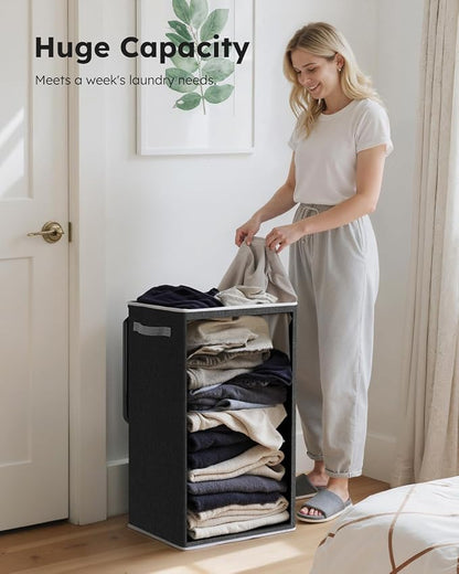 SOLEDI Laundry Hamper with Lid 90L Large & Tall Collapsible Laundry Basket - Image 3