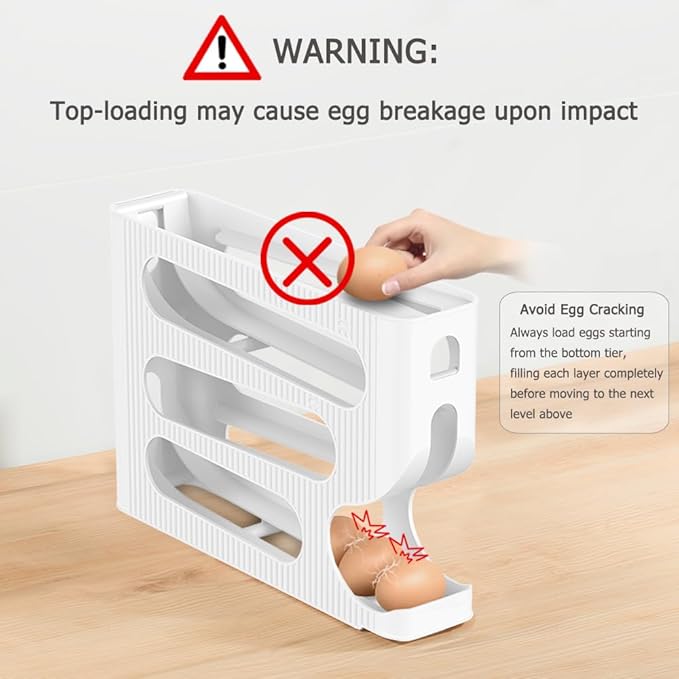 Egg Holder for Fridge, Automatic Rolling Egg Dispenser for Refrigerator - Image 4