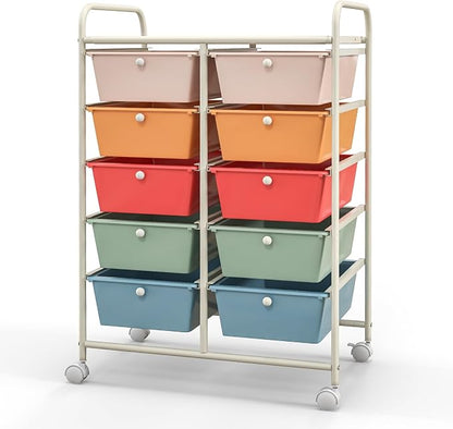 Giantex 10 Drawers Rolling Cart, Classroom Organizers, Storage Cart - Image 9