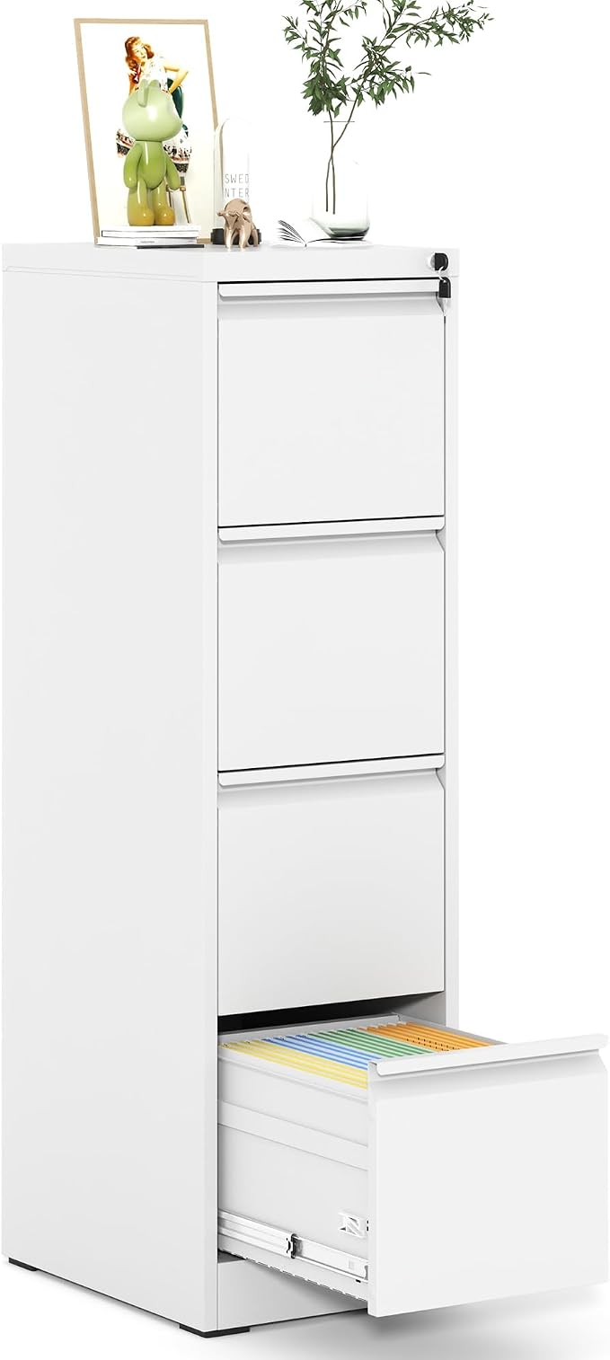 4 Drawer File Cabinet, Metal Vertical Filing Cabinet by EKJOfficials