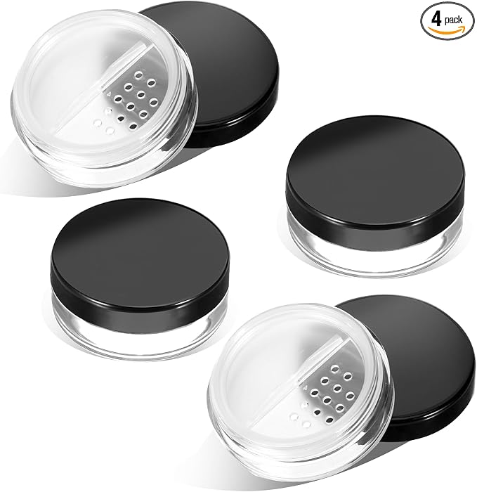 4pcs 10ml/0.34oz Plastic Empty Travel Small Loose Powder Compact Refillable by Unknown