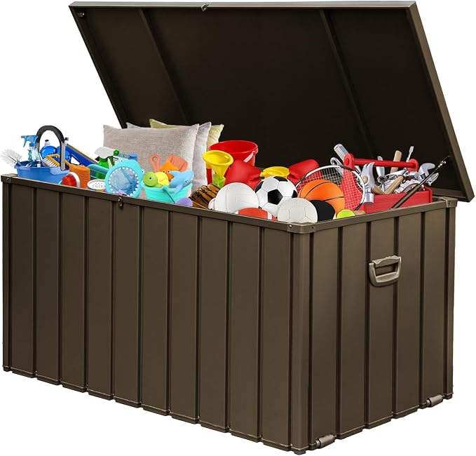 Domi 190 Gallon Metal Deck Box Waterproof, Outdoor Storage Box - Image 5
