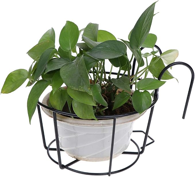 4 Pack Hanging Planters for Railings Rail Planter Hanging Baskets Flower Pot - Image 5